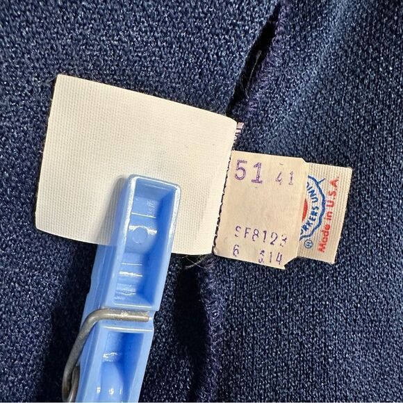 Vintage 70s ACT III Lightweight Navy Blazer with white and gold trim size small - Picture 13 of 13